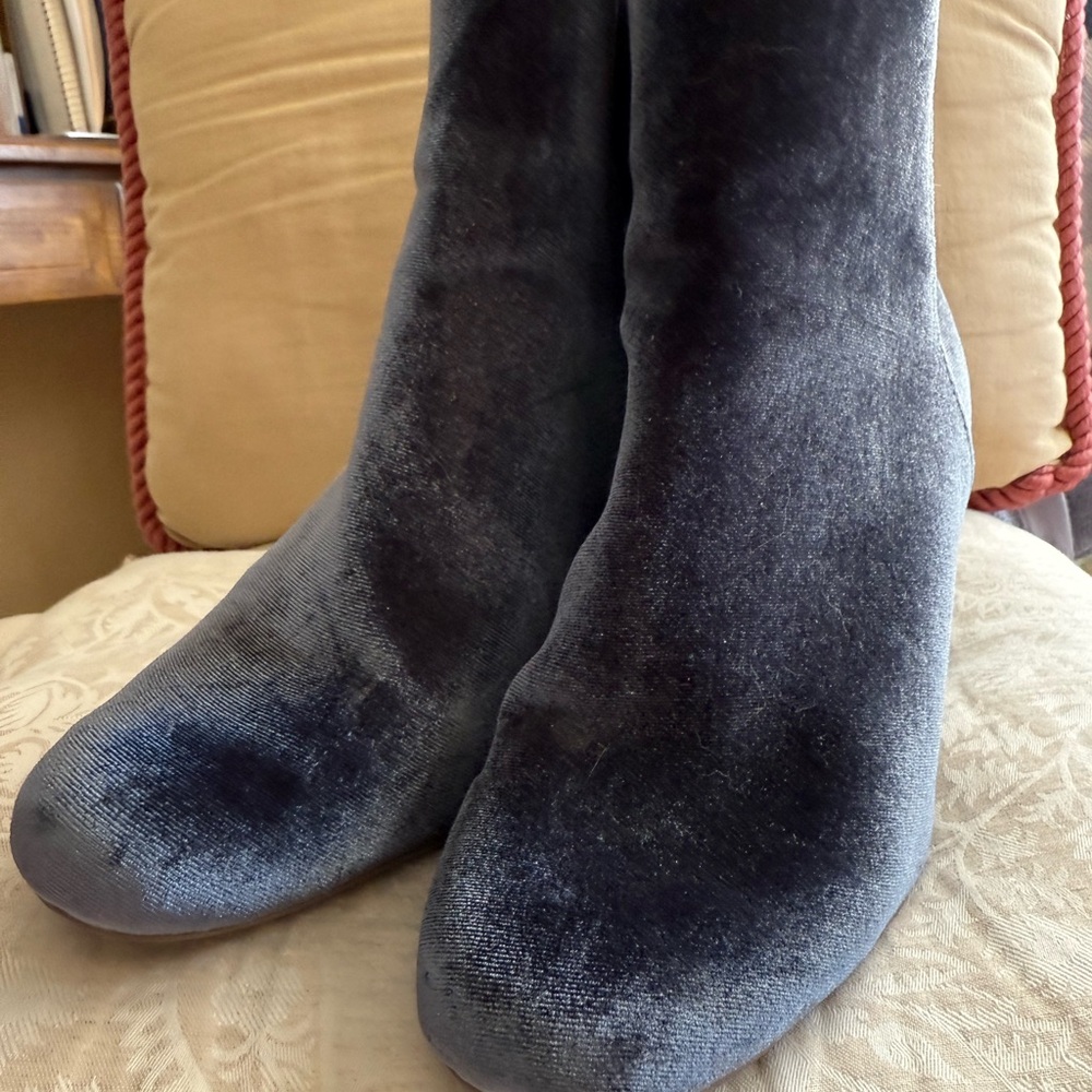 Old Navy Velvet Ankle Boots - Dark Blue